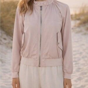 Free People Midnight Bomber Jacket, Blush sz M